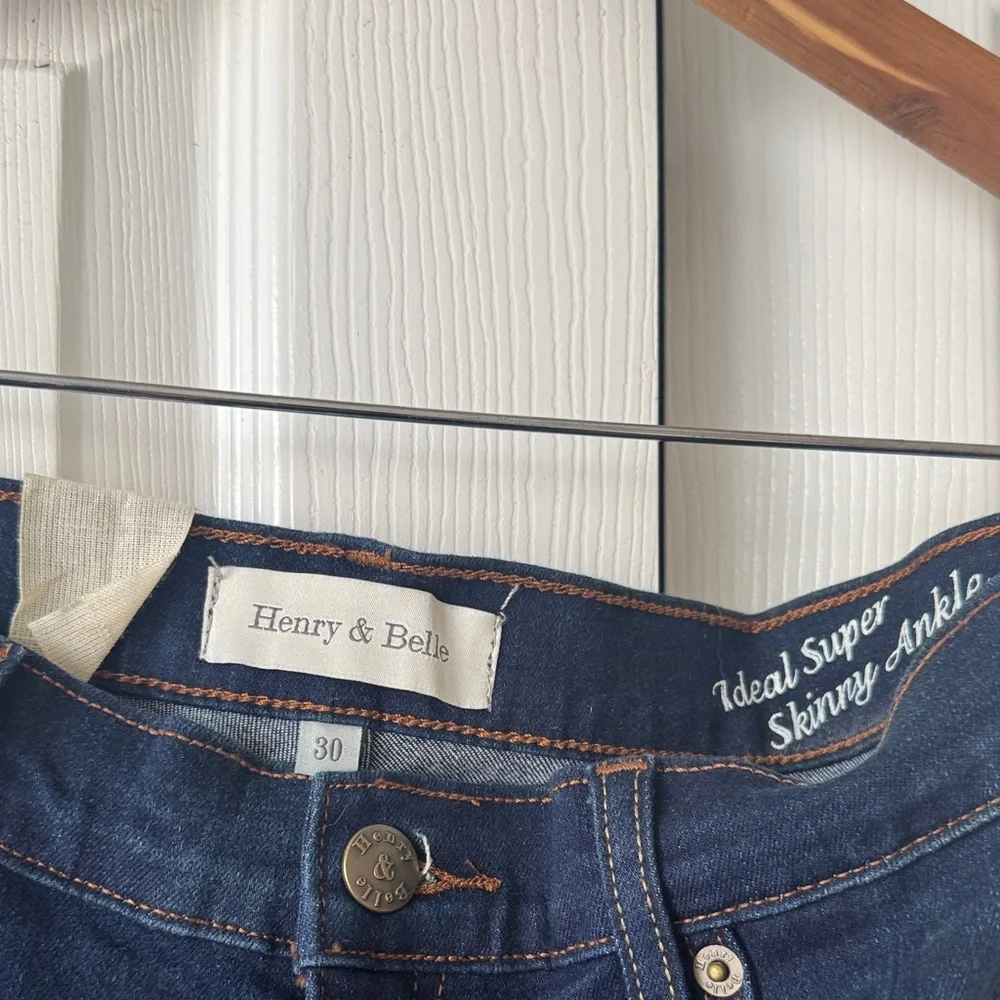 NWT Henry & Belle Dark Blue Super Skinny Ankle Jeans - Picture 2 of 5